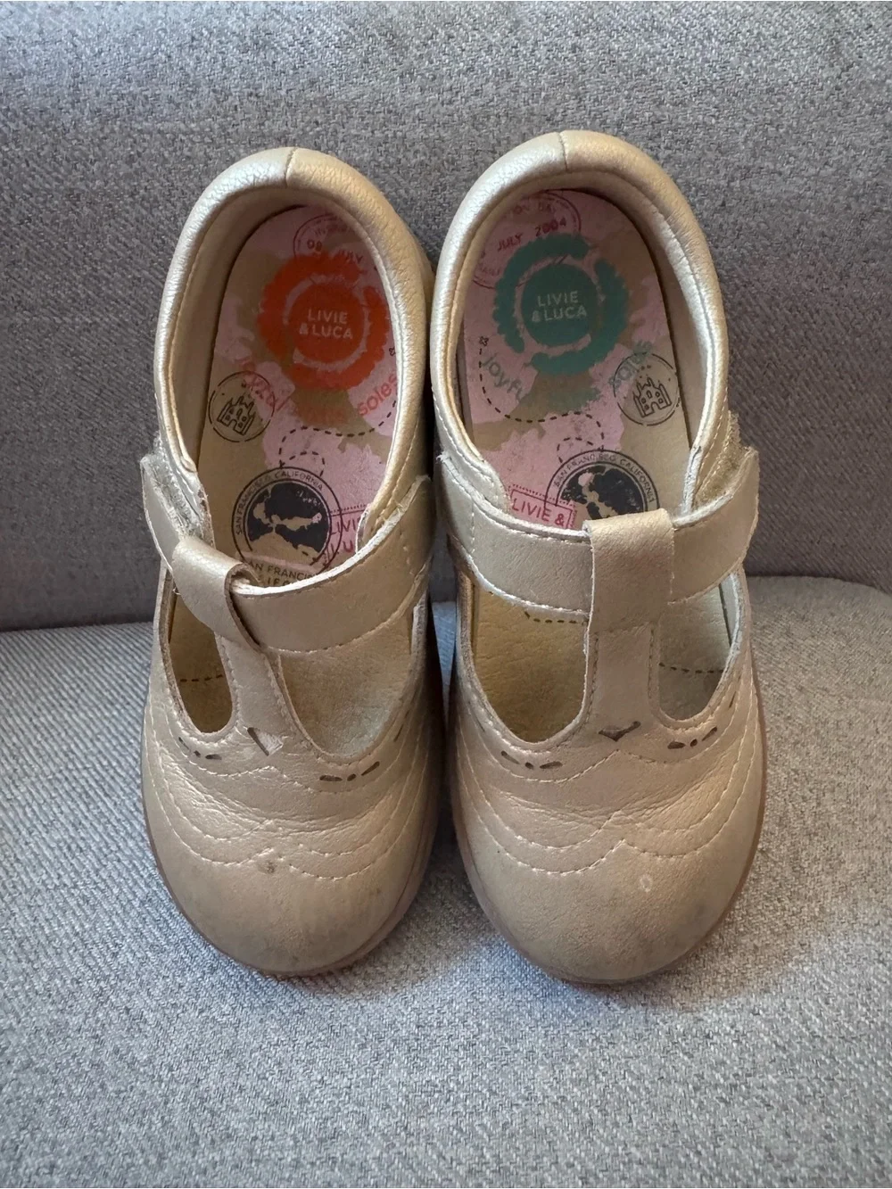 Livie and Luca Champagne Gold Mary Jane Shoes — PLAY CONDITION